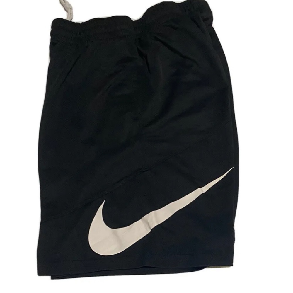 Nike mens shorts size m logo elastic inner drawstring side pockets blue athletic